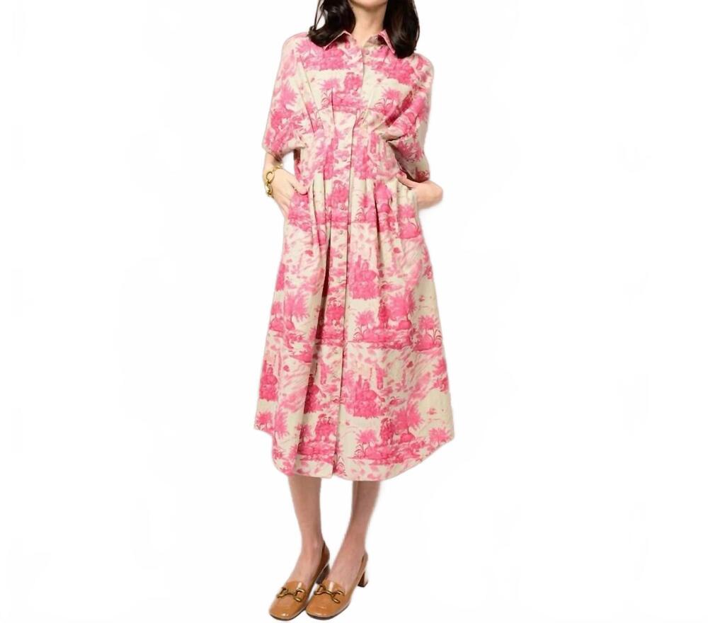 NEW UNCLE FRANK the parisian charm tucked dress in pink
